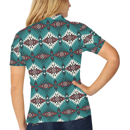 Southwest Pattern Print Design LKS308 Women's Polo Shirt