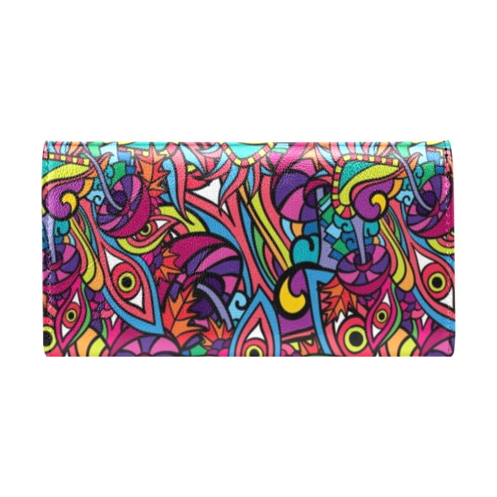 Trippy Print Design LKS302 Women's Trifold Wallet