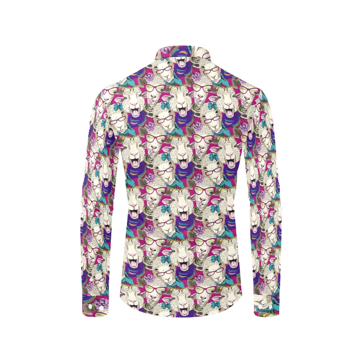 Sheep Print Design LKS403 Men's Long Sleeve Dress Shirt