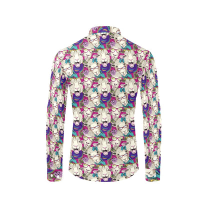Sheep Print Design LKS403 Men's Long Sleeve Dress Shirt