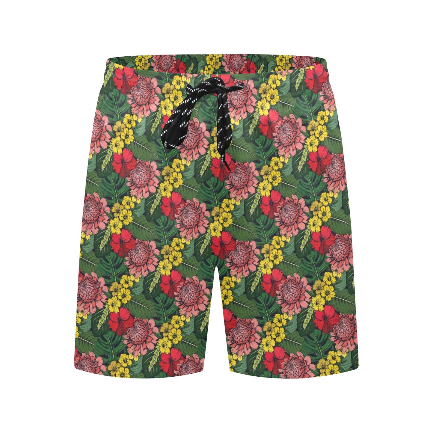 Summer Floral Print Design LKS305 Men's Swim Trunks Beach Shorts
