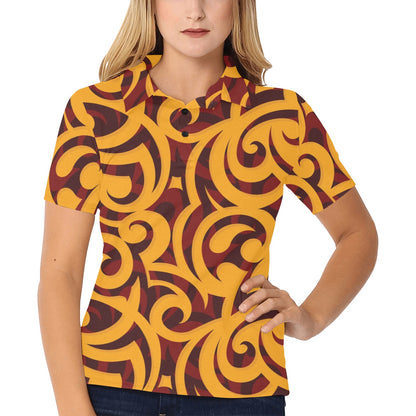 Maori Pattern Print Design 02 Women's Polo Shirt