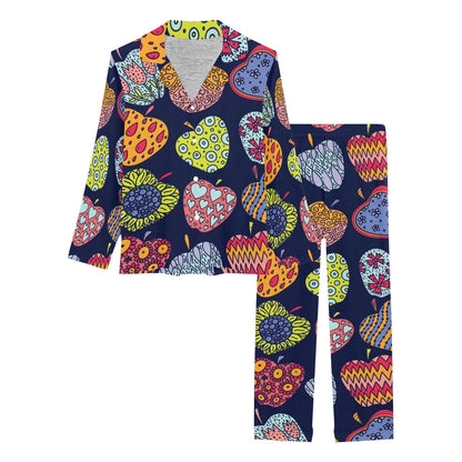 Apple Pattern Print Design AP05 Women's Long Pajama Set