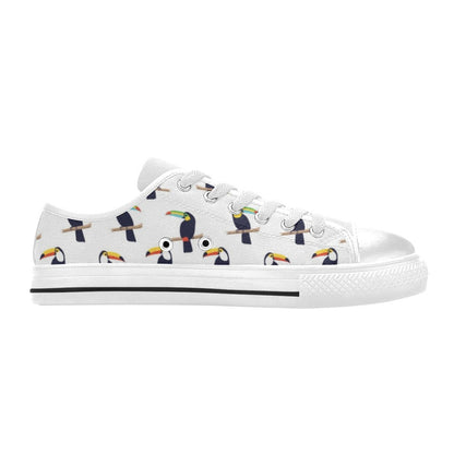 Toucan Print Design LKS305 Women's White Low Top Shoes