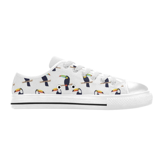 Toucan Print Design LKS305 Women's White Low Top Shoes