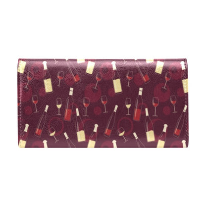 Wine Themed Print Design LKS302 Women's Trifold Wallet