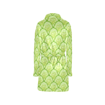 Cucumber Pattern Print Design CC04 Women's Fleece Robe