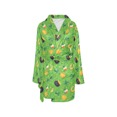 Shamrock Saint Patrick's Day Print Design LKS302 Women's Fleece Robe