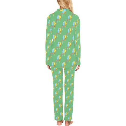 Budgerigar Pattern Print Design 01 Women's Long Pajama Set
