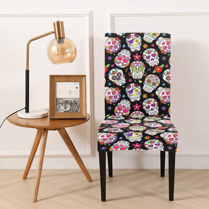 Sugar Skull Print Design LKS302 Dining Chair Slipcover