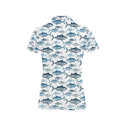 Tuna Fish Print Design LKS303 Women's Polo Shirt