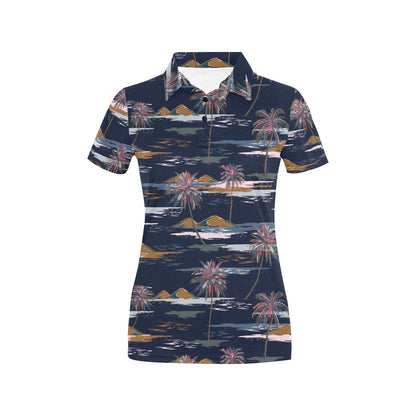 Pacific island Pattern Print Design A06 Women's Polo Shirt