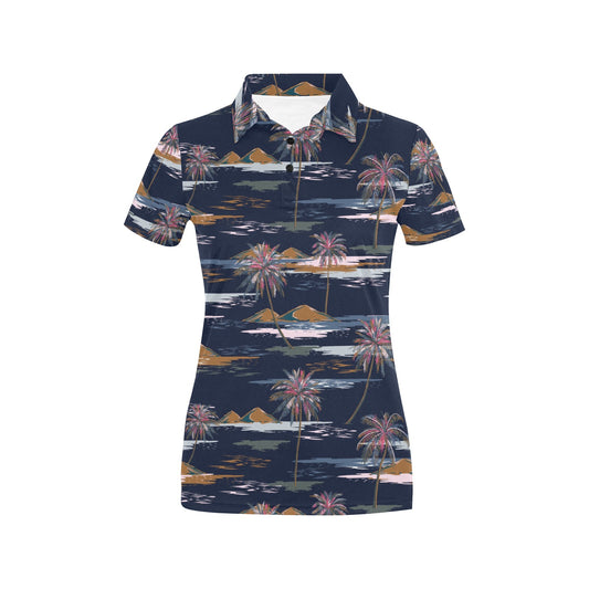 Pacific island Pattern Print Design A06 Women's Polo Shirt