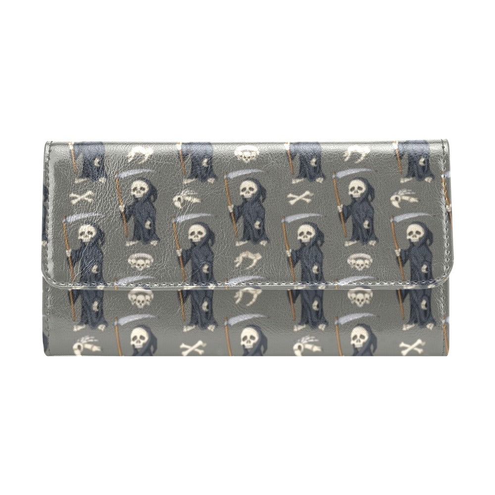 Skeleton Print Design LKS308 Women's Trifold Wallet