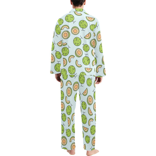 Cantaloupe Pattern Print Design 02 Men's Long Pajama Set