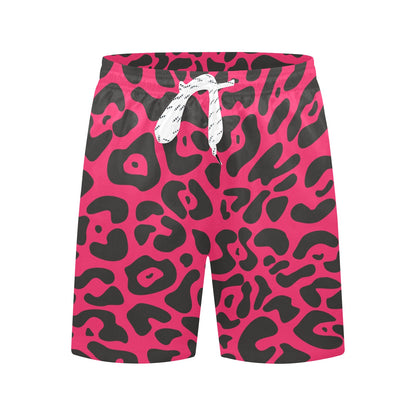 Cheetah Pink Print Pattern Men's Swim Trunks Beach Shorts