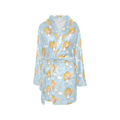 Angel Pattern Print Design 05 Women's Fleece Robe