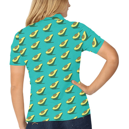 Avocado Pattern Print Design 03 Women's Polo Shirt