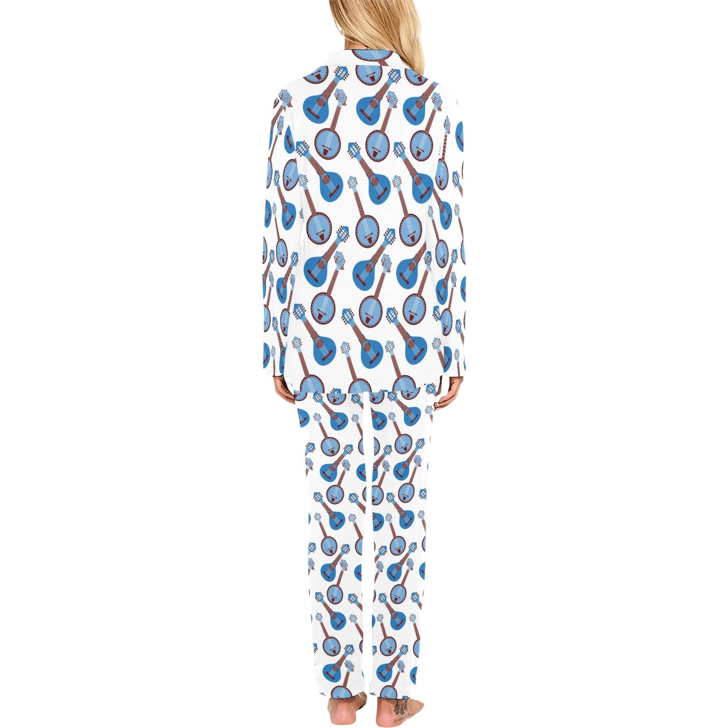 Banjo Print Design LKS401 Women's Long Pajama Set