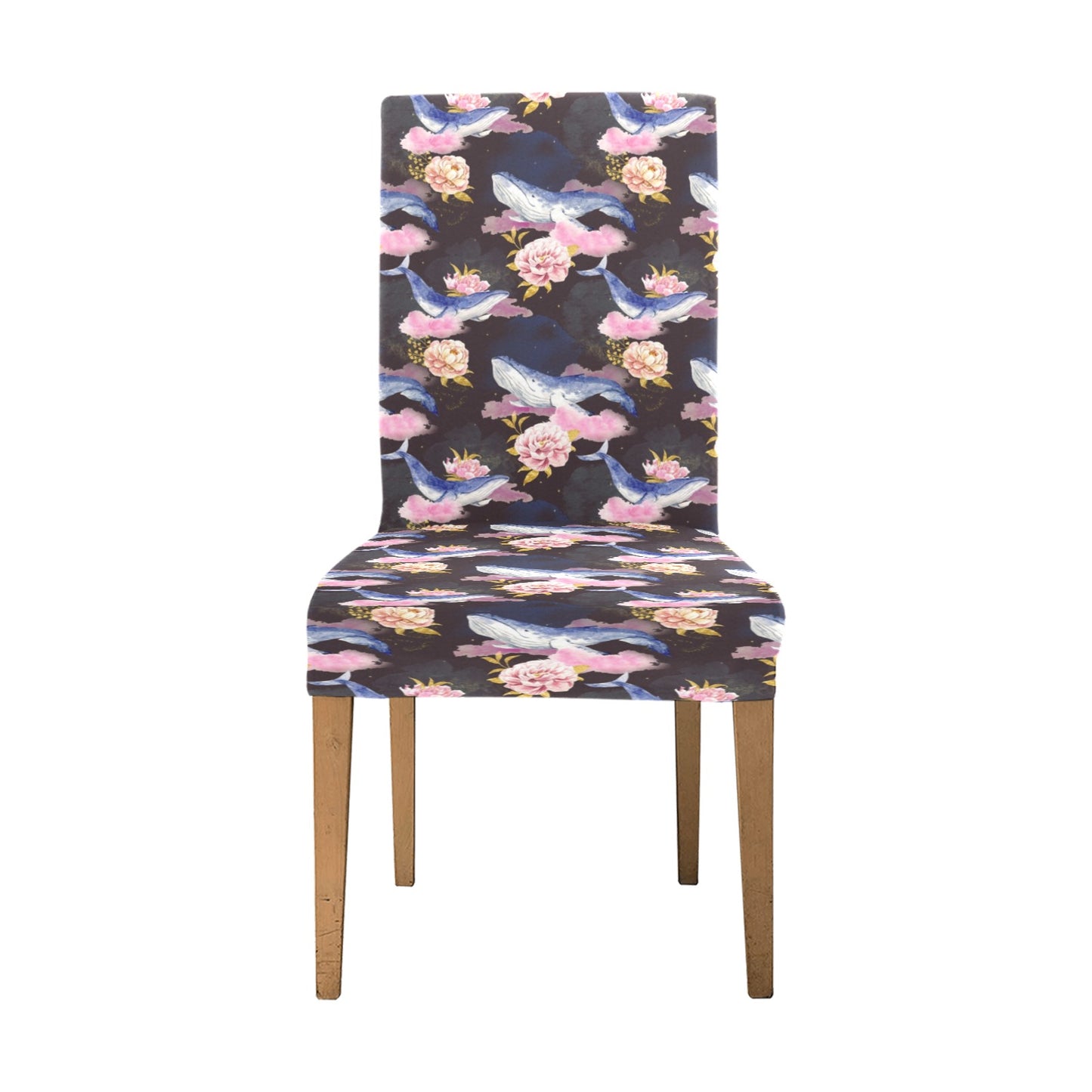 Blue Whale Print Design LKS401 Dining Chair Slipcover
