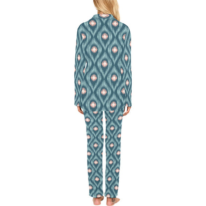 Ikat Print Design LKS402 Women's Long Pajama Set