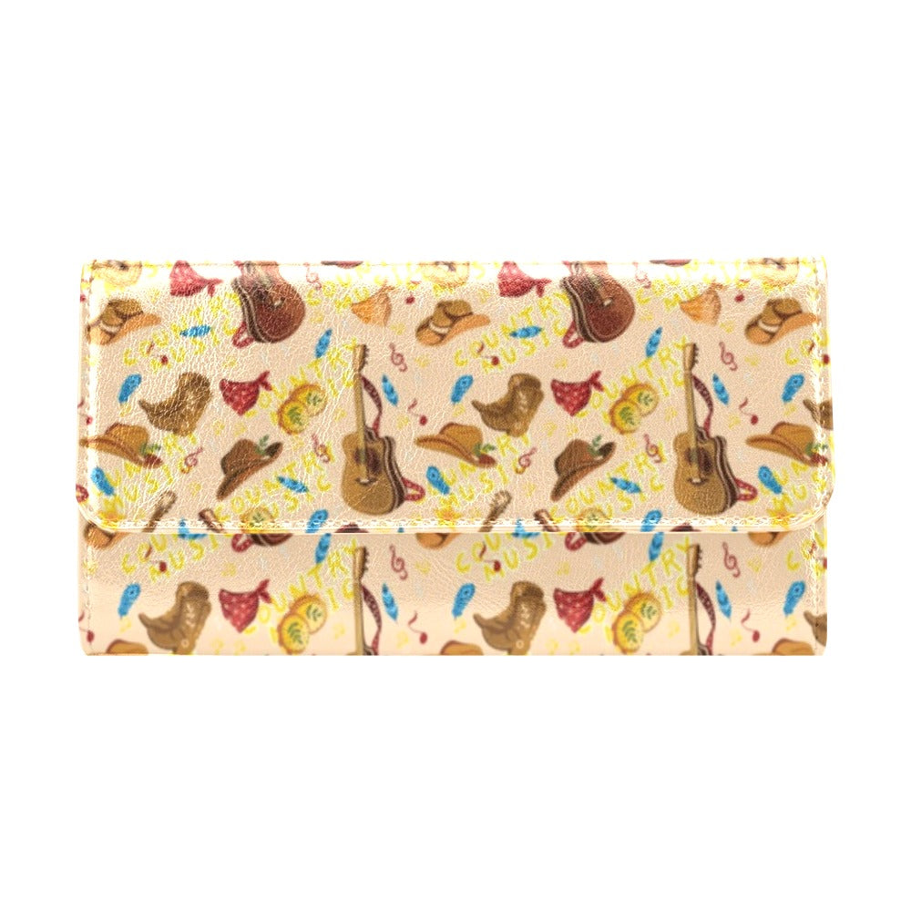 Western Lifestyle Print Design LKS303 Women's Trifold Wallet