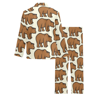 Bear Pattern Print Design BE05 Men's Long Pajama Set