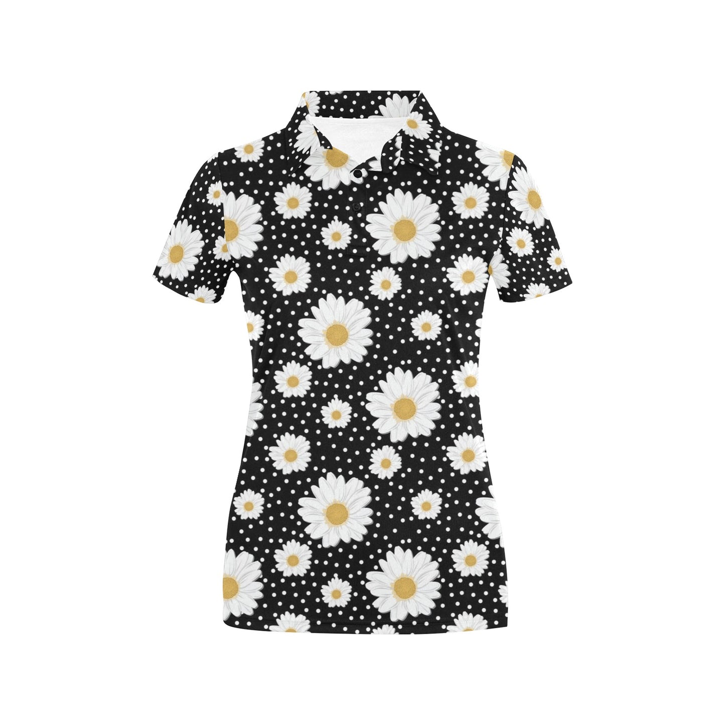 Daisy Pattern Print Design DS02 Women's Polo Shirt