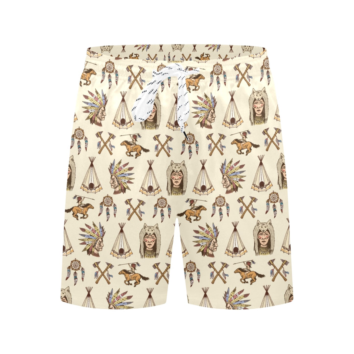 Native Indian Pattern Design Print Men's Swim Trunks Beach Shorts