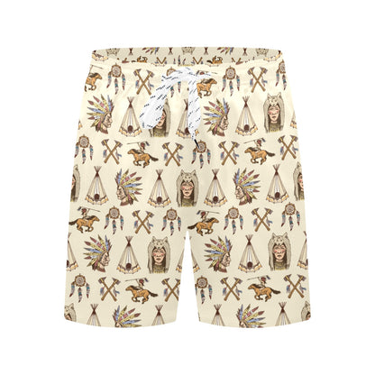 Native Indian Pattern Design Print Men's Swim Trunks Beach Shorts