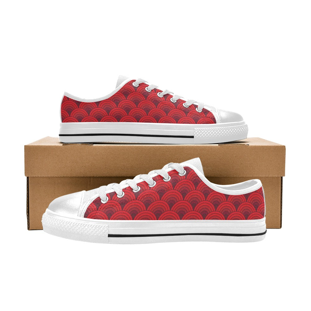 Scales Print Design LKS403 Women's White Low Top Shoes