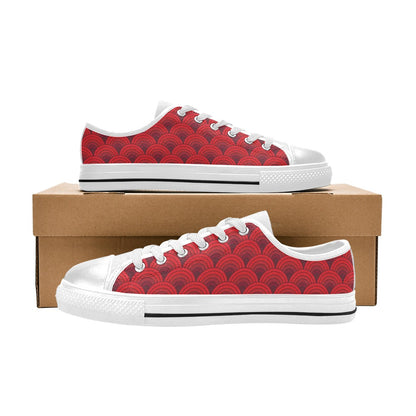 Scales Print Design LKS403 Women's White Low Top Shoes