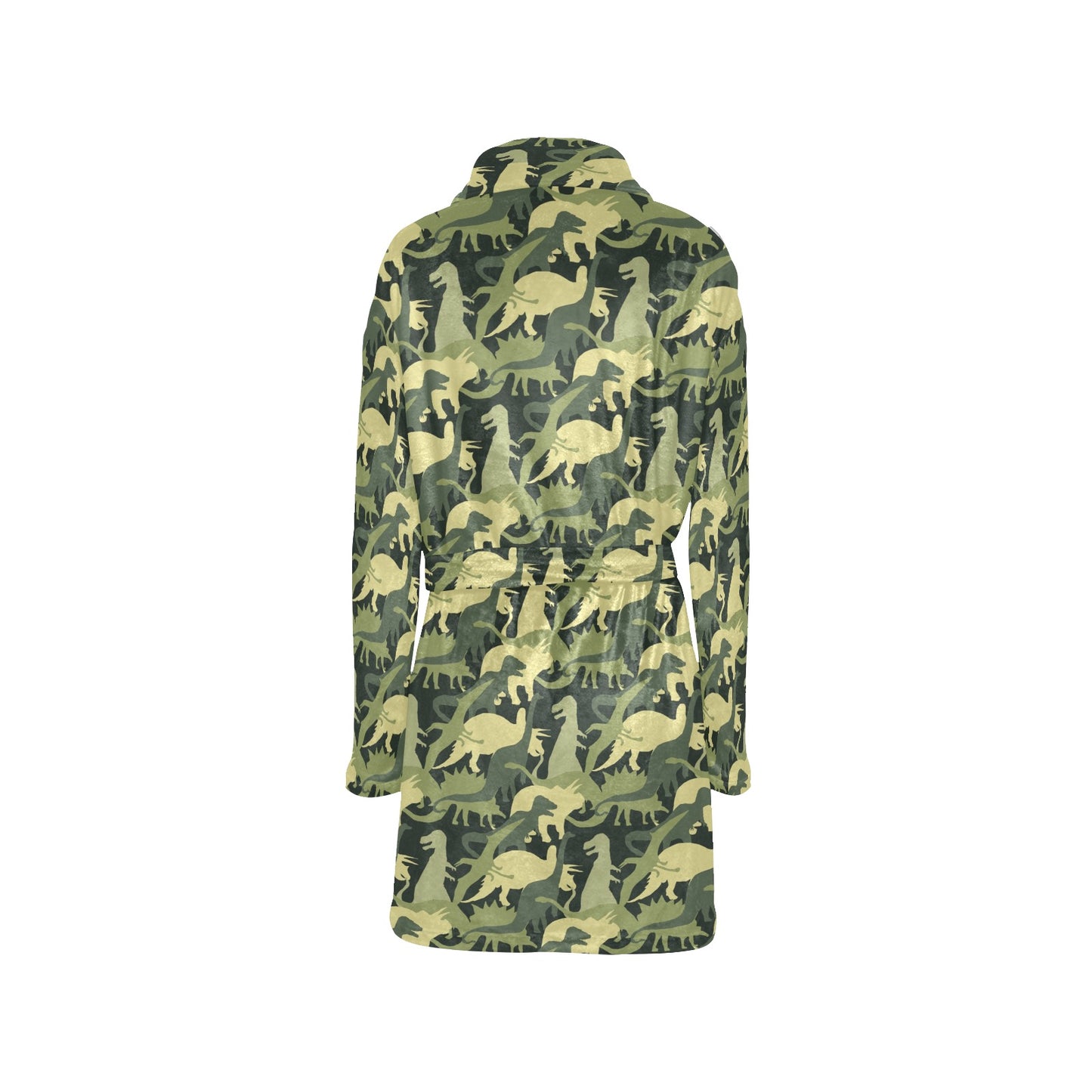 Camouflage Dinosaur Pattern Print Design 03 Women's Fleece Robe