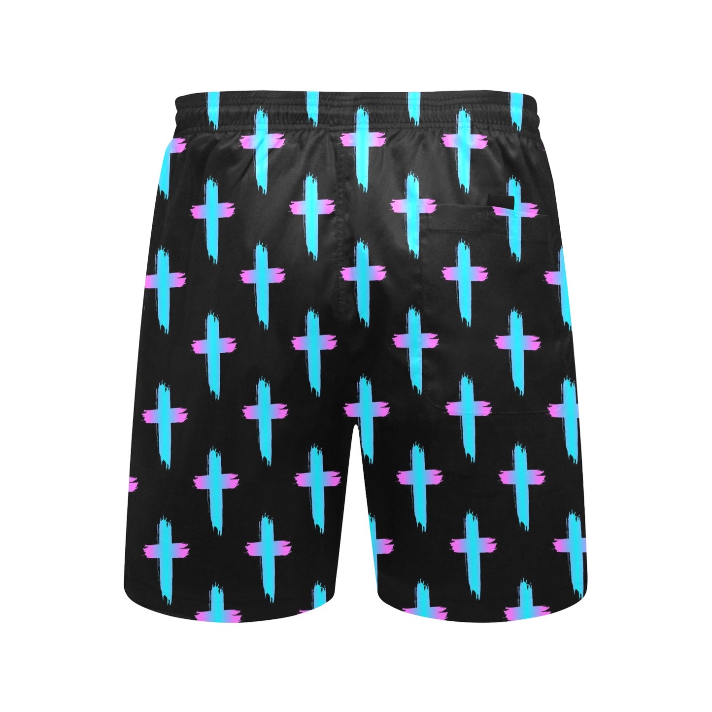 Christian Cross neon Pattern Men's Swim Trunks Beach Shorts