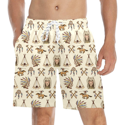 Native Indian Pattern Design Print Men's Swim Trunks Beach Shorts