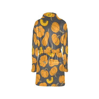 Pumpkin Pattern Print Design A03 Women's Fleece Robe
