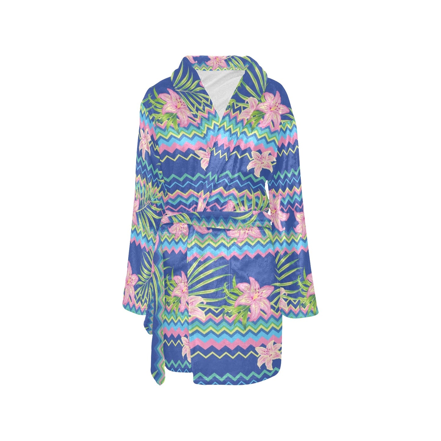 Lily Pattern Print Design LY015 Women's Fleece Robe