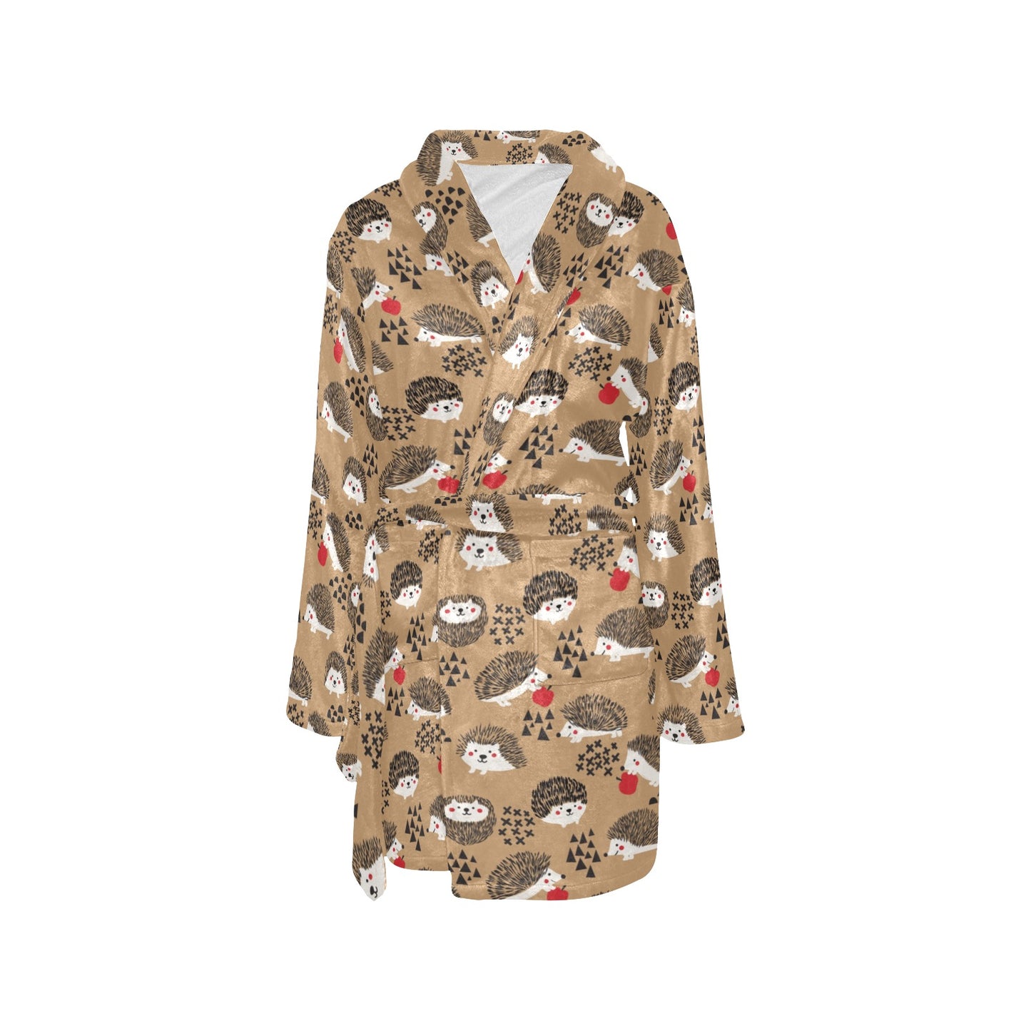 Hedgehog Print Design LKS403 Women's Fleece Robe