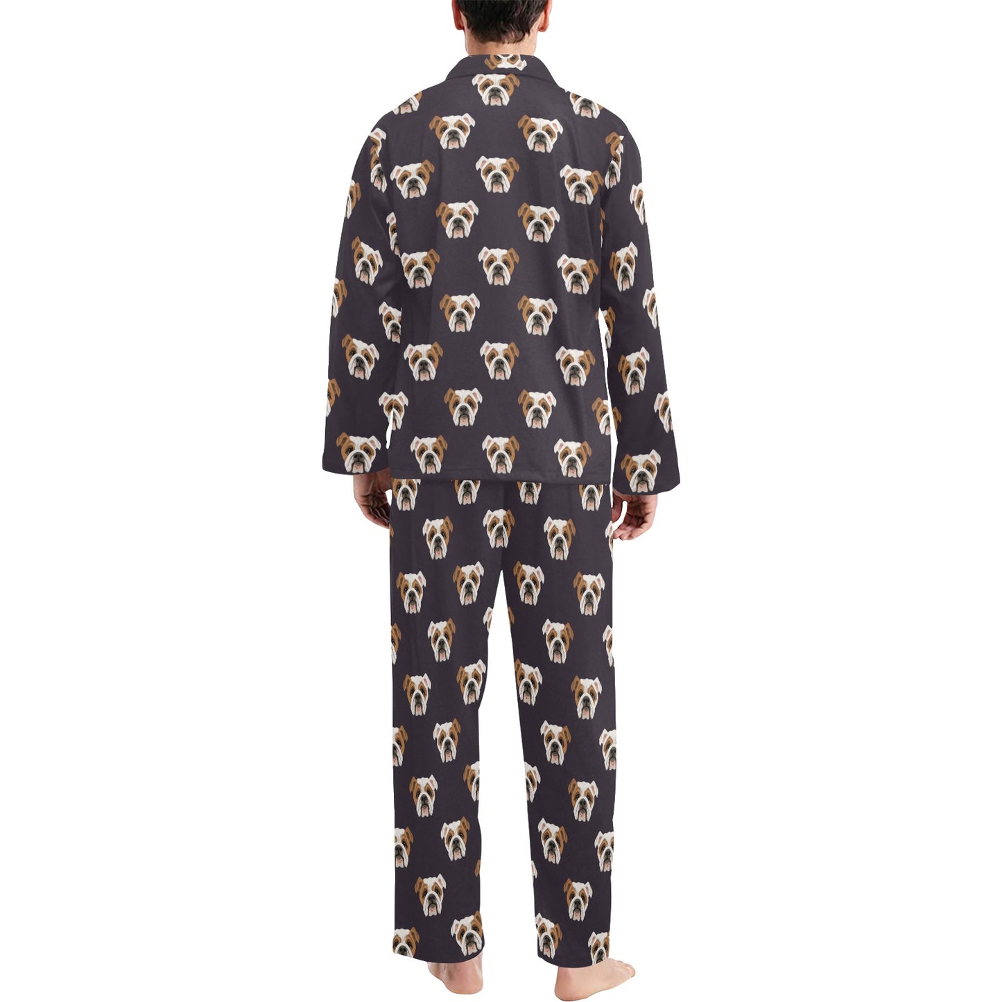 Bulldogs Pattern Print Design 03 Men's Long Pajama Set