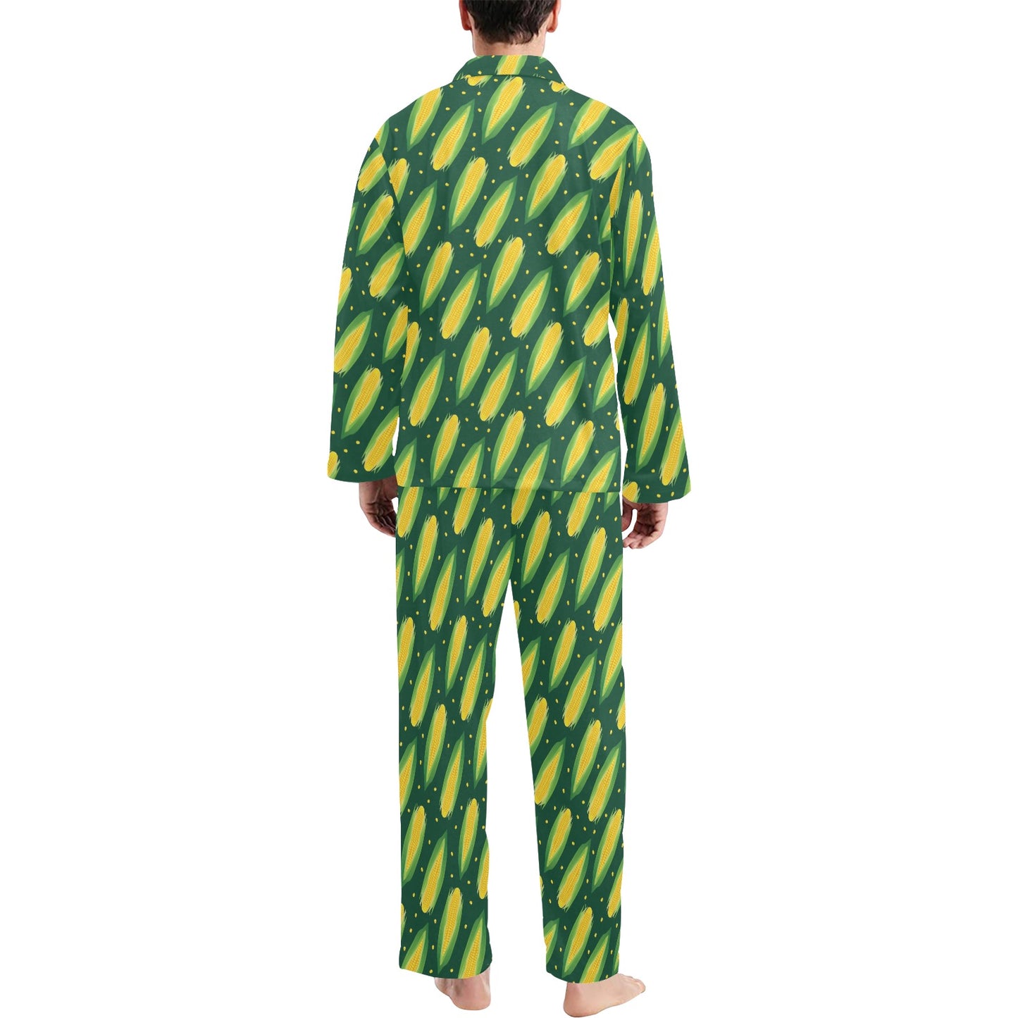 Corn Pattern Print Design 03 Men's Long Pajama Set
