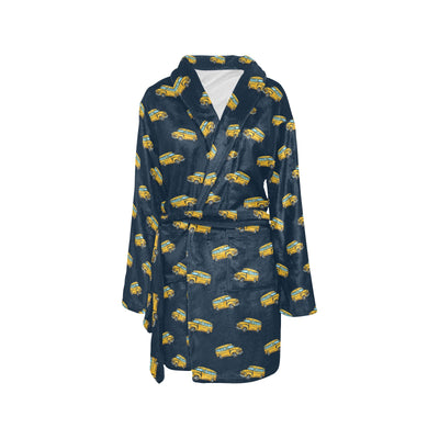 School Bus Print Design LKS304 Women's Fleece Robe