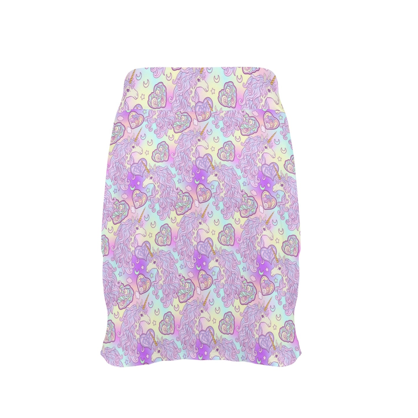 Unicorn Rainbow Star Heart Print 17" Golf & Pickleball Skort with Pockets