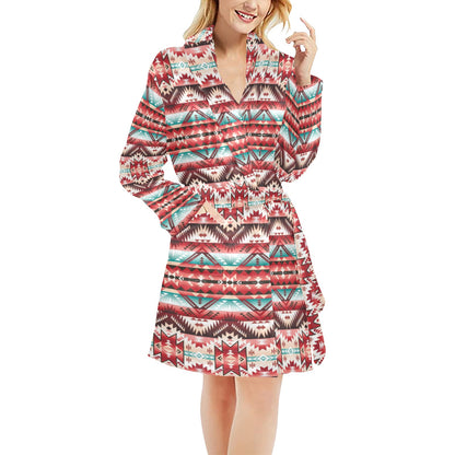 Aztec Western Style Print Pattern Women's Fleece Robe