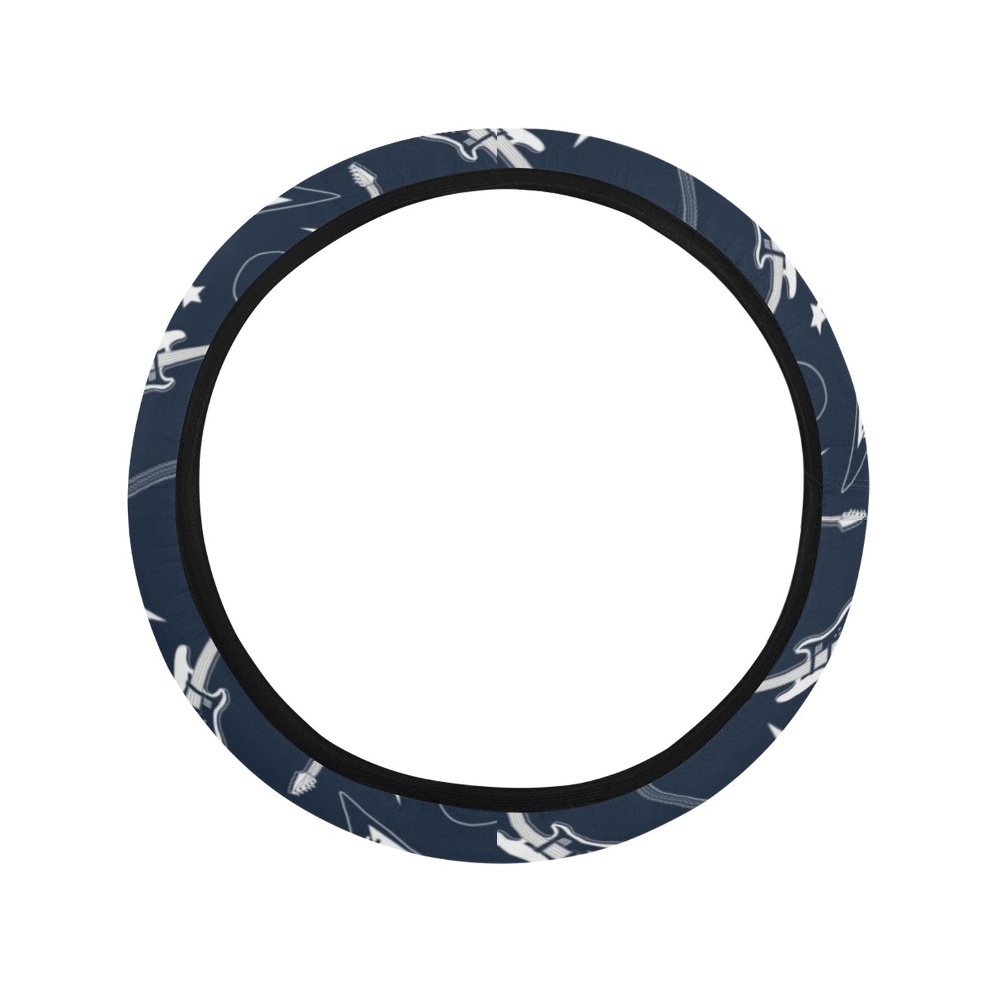 Electric Guitar Print Design LKS402 Steering Wheel Cover with Elastic Edge