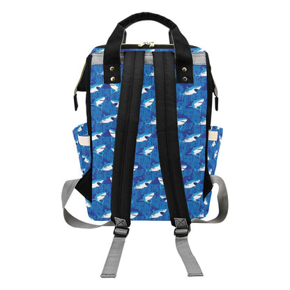 Shark Print Design LKS308 Diaper Bag Backpack