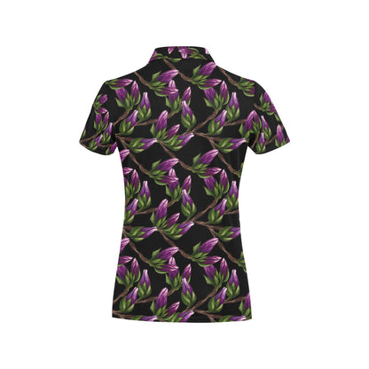 Magnolia Pattern Print Design MAG010 Women's Polo Shirt