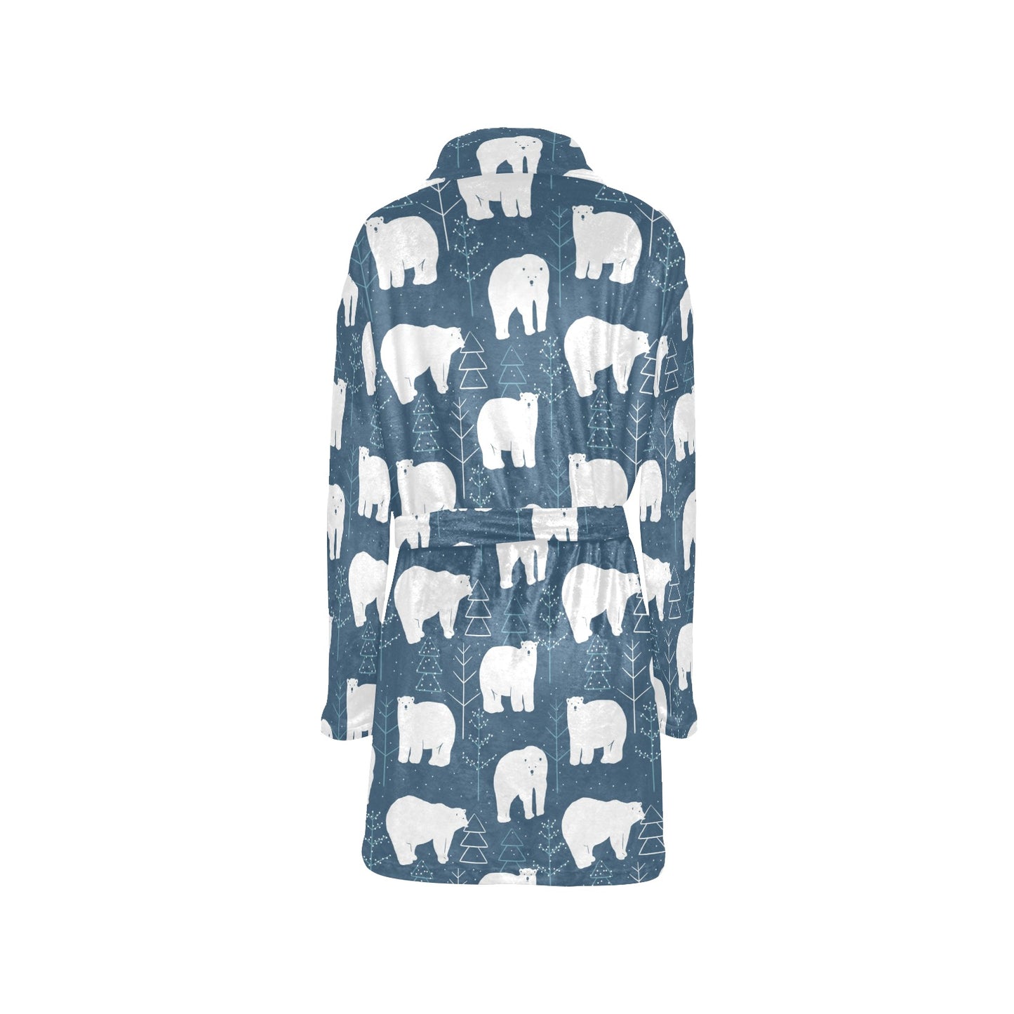 Polar Bear Pattern Print Design A01 Women's Fleece Robe