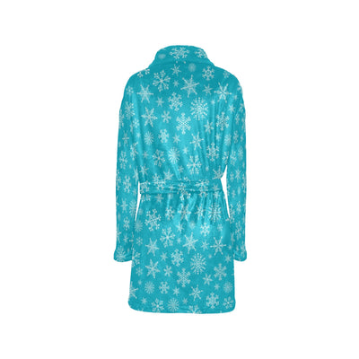 Snowflake Print Design LKS304 Women's Fleece Robe