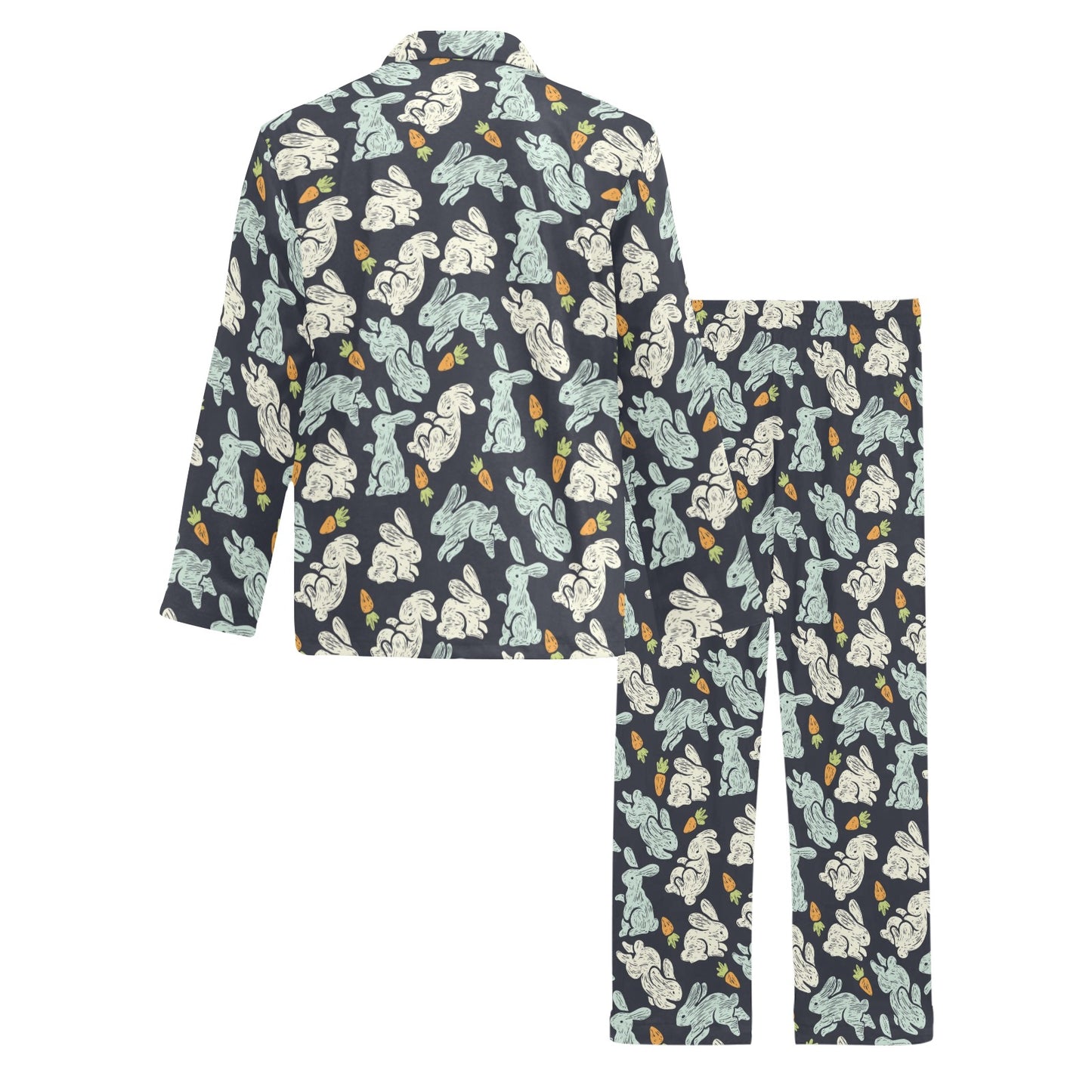 Bunny Pattern Print Design 04 Men's Long Pajama Set