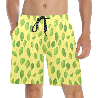 Spinach Print Design LKS302 Men's Swim Trunks Beach Shorts